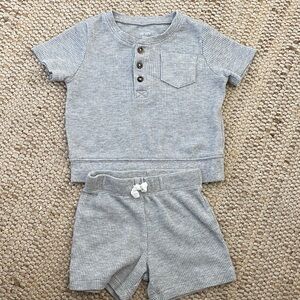 Carter's Gray Ribbed Set